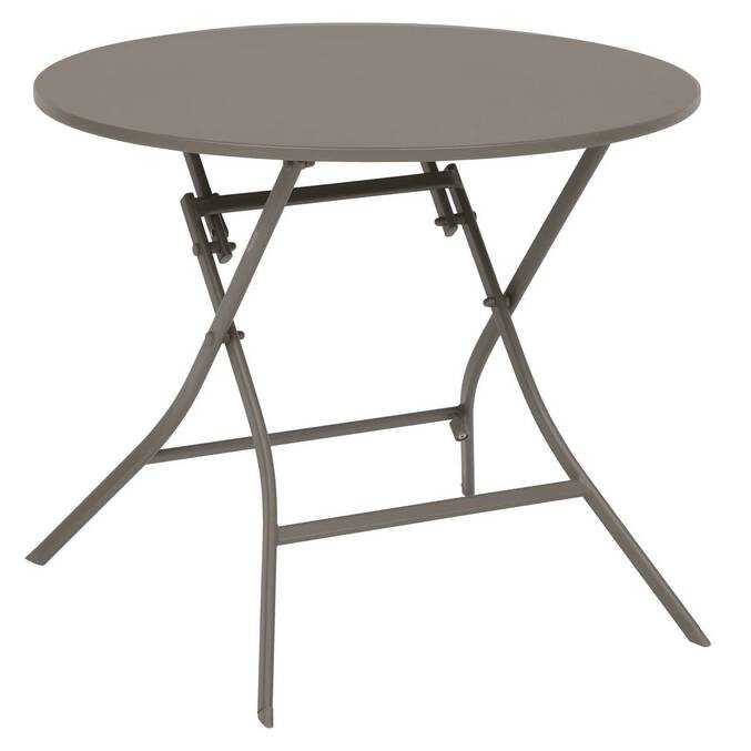 Mesa de balcón plegable GREENSBORO Café 4 plazas - Acero, Tratamiento antióxido reforzado Café
