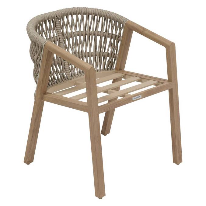 Silla de jardín con reposabrazos MYLORE Beige / Honey Aluminio tratado con epoxi, Poliéster reciclado Beige / Miel