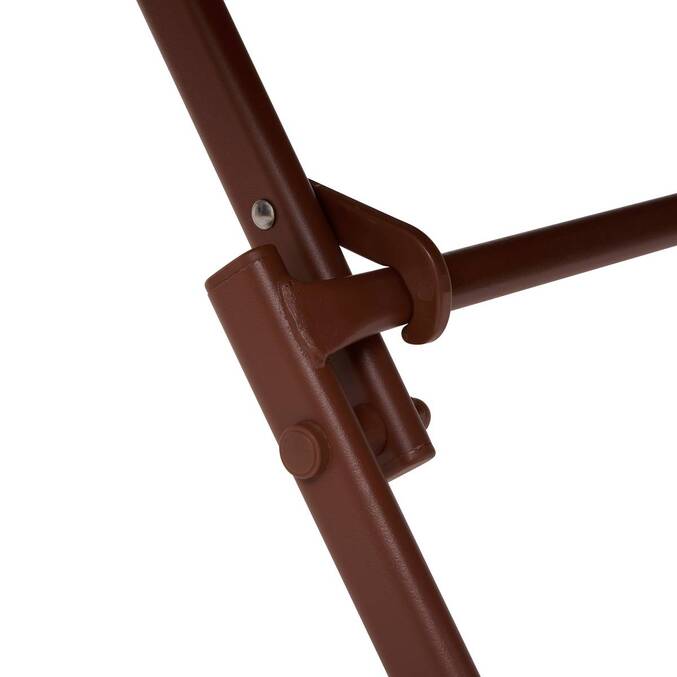 Mesa de balcón plegable GREENSBORO Caoba 4 plazas - Acero, Tratamiento antióxido reforzado Marrón Caoba