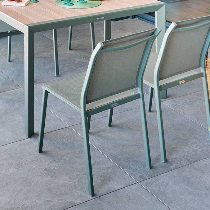 Silla de jardín ESSENTIA Verde laurel Aluminio tratado con epoxi, Texaline Laurel