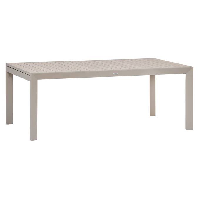 Mesa de jardín cuadrada extensible ÉVASION Lino / Arcilla 12 plazas - Aluminio con recubrimiento de epoxi3757