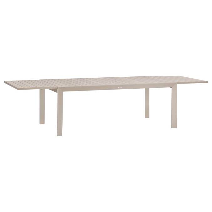 Mesa de jardín cuadrada extensible ÉVASION Lino / Arcilla 12 plazas - Aluminio con recubrimiento de epoxi3757