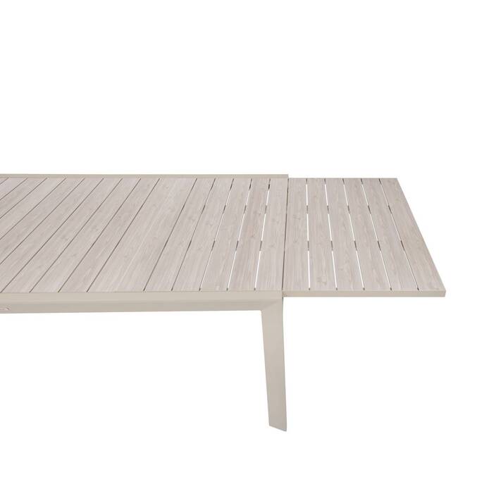 Mesa de jardín cuadrada extensible ÉVASION Lino / Arcilla 12 plazas - Aluminio con recubrimiento de epoxi3757