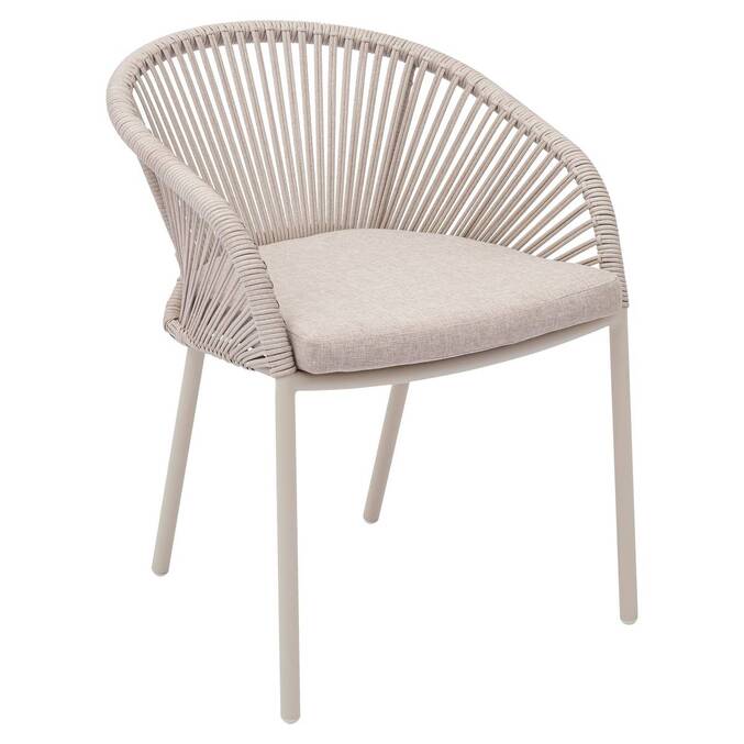 Silla de jardín con reposabrazos ORYON Arcilla Aluminio tratado con epoxi, Olefina Arcilla