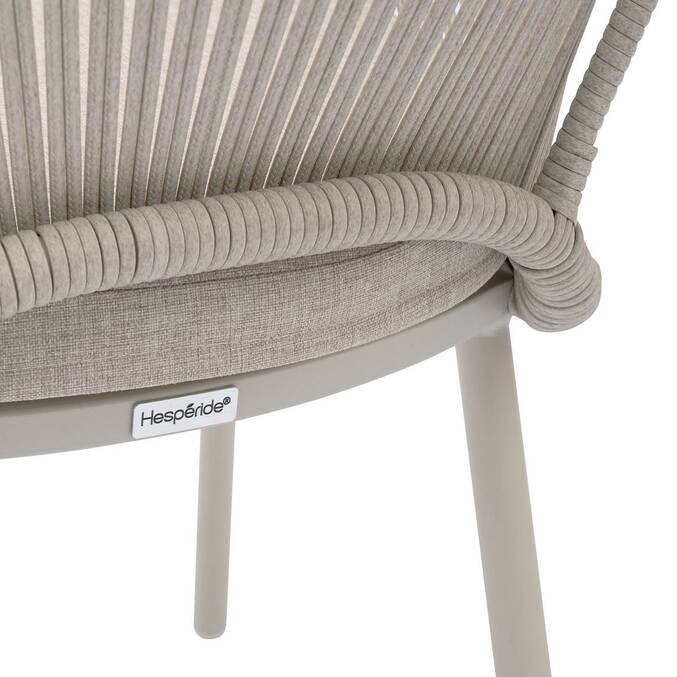 Silla de jardín con reposabrazos ORYON Arcilla Aluminio tratado con epoxi, Olefina Arcilla