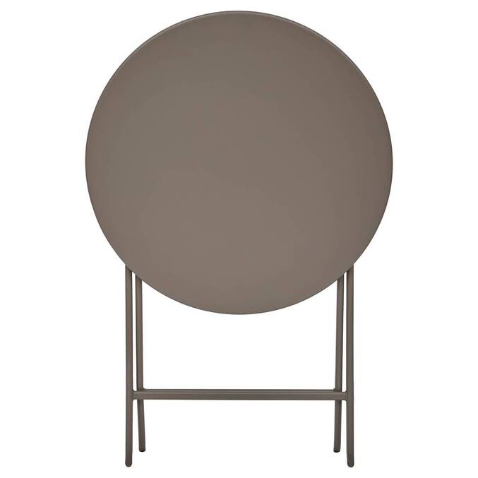 Mesa de jardín redonda plegable GREENSBORO Café 2 plazas - Acero tratado con epoxi, Tratamiento antioxidante reforzado Café