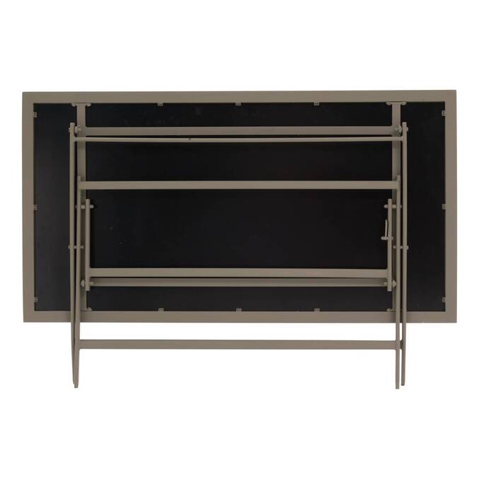 Mesa de jardín rectangular plegable AZUA Trufa / Café 6 plazas - Aluminio tratado con epoxi, Vidrio Trufa / Café