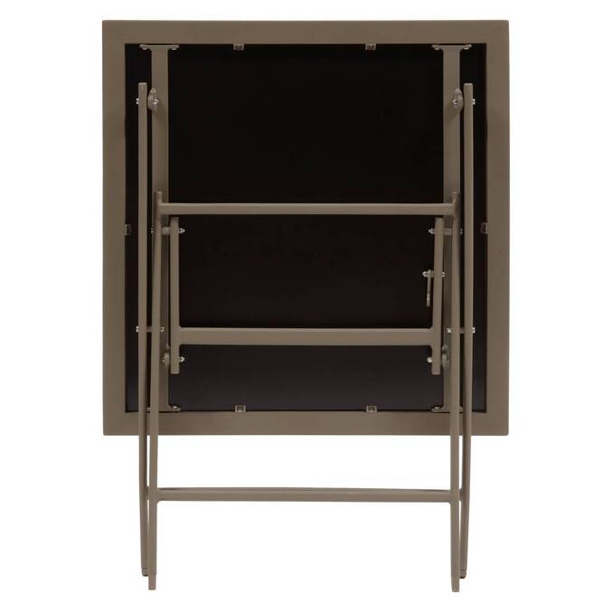 Mesa de jardín plegable cuadrada AZUA Trufa / Café 2 plazas - Aluminio tratado con epoxi, Vidrio Trufa / Café