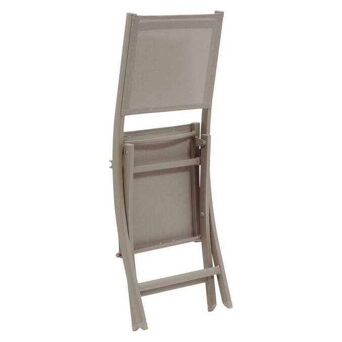 Set de 4 sillas de jardín plegables ESSENTIA Avellana / Café Acero tratado con epoxi, Aluminio tratado con epoxi, Texaline Avellana / Café