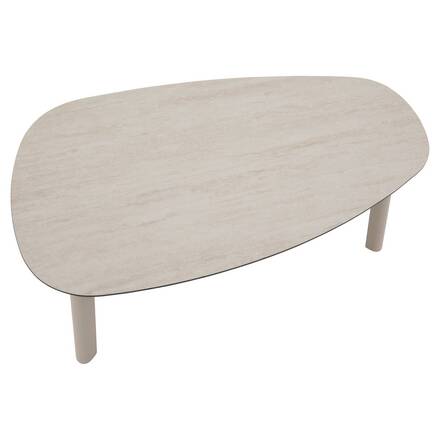Conjunto de jardín FLOVIA Arcilla 4 plazas - Aluminio tratado con epoxi, Texaline