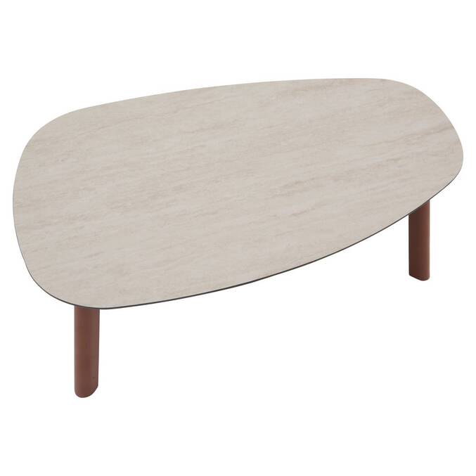 Conjunto de jardín FLOVIA Caoba 4 plazas - Aluminio tratado con epoxi, Texaline3878