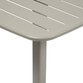 Conjunto mesa alta de jardín cuadrada + 2 sillas altas ALEGORIA Café 2 plazas - Acero con tratamiento epoxi, Tratamiento antioxidante reforzado Café