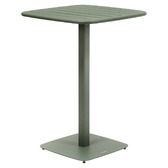 Conjunto mesa alta de jardín cuadrada + 2 sillas altas ALEGORIA Laurel 2 plazas - Acero con tratamiento epoxi, Tratamiento antioxidante reforzado Laurel
