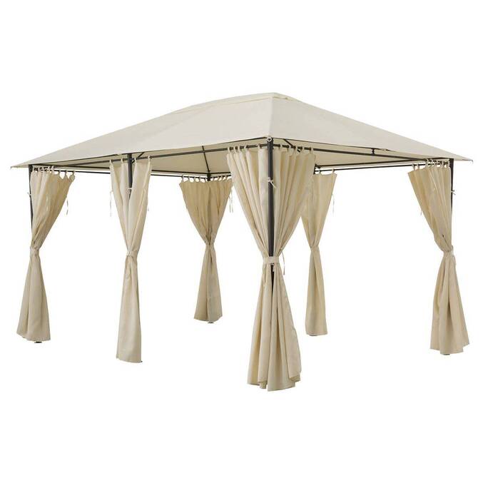 Rideaux pour tonnelle SANTORINI Écru Pour SANTORINI 4 x 3 m - Polyester Écru