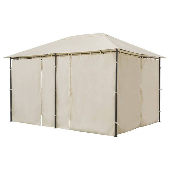 Rideaux pour tonnelle SANTORINI Écru Pour SANTORINI 4 x 3 m - Polyester Écru