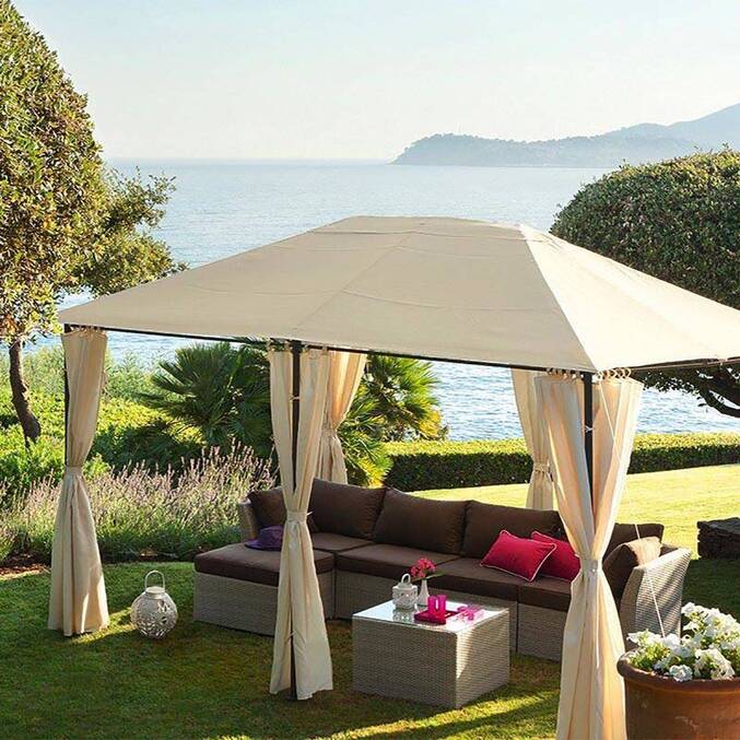 Rideaux pour tonnelle SANTORINI Écru Pour SANTORINI 4 x 3 m - Polyester Écru