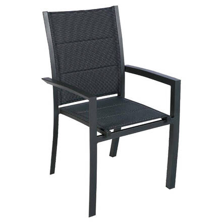 Fauteuil de jardin empilable Allure Gris poivre & Graphite Hespéride 57 x  58 x 95 cm