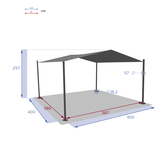 Tonnelle CERTELI Ardoise 4 x 4 m - Acier traité époxy, Polyester Ardoise