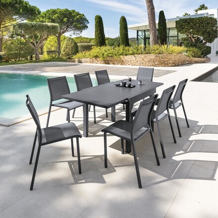 Vue Table de jardin extensible PIAZZA Graphite