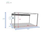 Tonnelle rectangulaire PALMEIRA Ardoise Pour PALMEIRA 4 x 3 m - Aluminium traité époxy, Polyester Ardoise