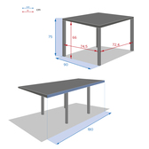 Table de jardin extensible PIAZZA Graphite 8 places - Aluminium traité époxy Graphite
