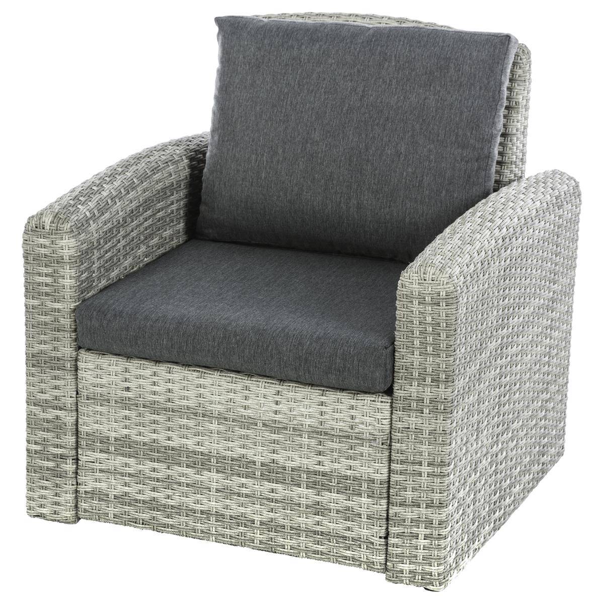 Salon de jardin POLYNÉSIA Havane 4 places - Aluminium traité époxy, Résine tressée, Polyester Havane