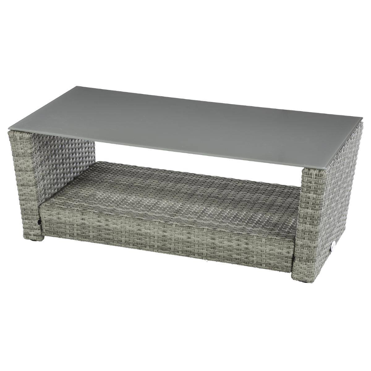 Salon de jardin POLYNÉSIA Havane 4 places - Aluminium traité époxy, Résine tressée, Polyester Havane