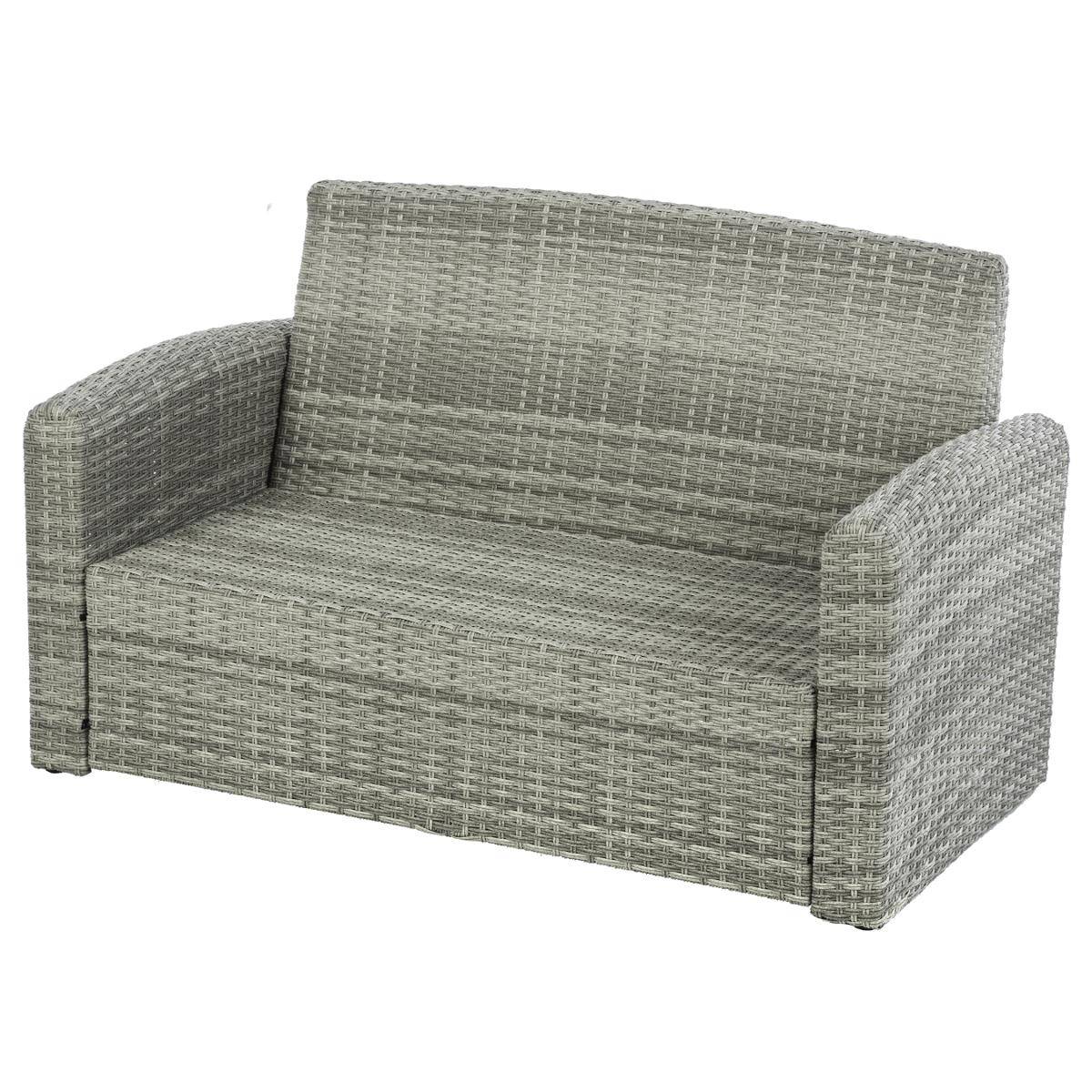 Salon de jardin POLYNÉSIA Havane 4 places - Aluminium traité époxy, Résine tressée, Polyester Havane