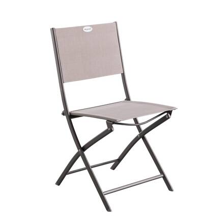 Lot de 4 chaises de jardin pliantes MODULA Noisette & Tonka Acier traité époxy, Texaline