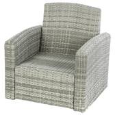 Salon de jardin POLYNÉSIA Havane 4 places - Aluminium traité époxy, Résine tressée, Polyester Havane