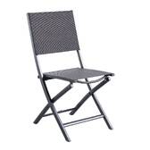 Lot de 4 chaises de jardin pliantes ESSENTIA Anthracite & Graphite Aluminium traité époxy, Texaline Anthracite / Graphite