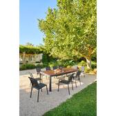 Chaise de jardin empilable ESSENTIA Anthracite & Graphite Aluminium traité époxy, Texaline Anthracite / Graphite