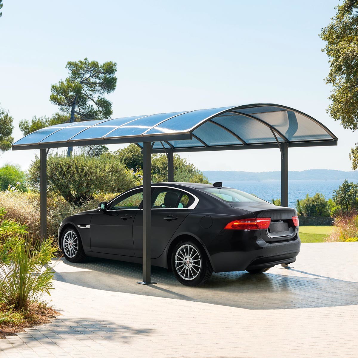 Carport BELIZE Graphite 5 x 3 m - Aluminium, Acier, Polycarbonate Graphite