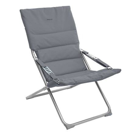 Fauteuil relax de jardin MILOS Ardoise Acier, Polyester - Ancien prix : 49,99€ Ardoise