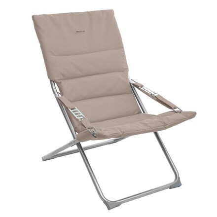 Fauteuil relax de jardin MILOS Taupe Acier, Polyester - Ancien prix : 49,99€ Taupe