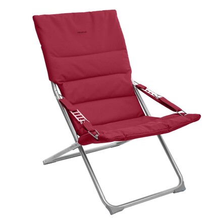 Fauteuil relax de jardin MILOS Bordeaux Acier, Polyester - Ancien prix : 49,99€ Bordeaux