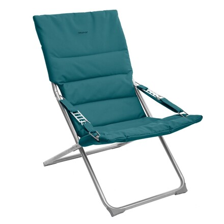 Fauteuil relax de jardin MILOS Bleu canard Acier, Polyester - Ancien prix : 49,99€ Bleu canard