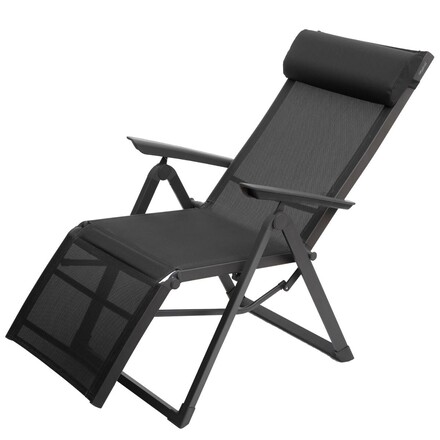 Fauteuil de jardin inclinable DECIMA Anthracite & Graphite 8 positions - Aluminium - Ancien prix : 119€ Anthracite / graphite