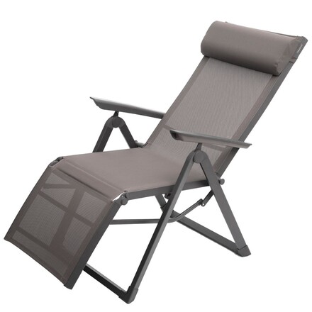 Fauteuil de jardin inclinable DECIMA Noisette & Praline 8 positions - Aluminium - Ancien prix : 119€ Noisette / praline