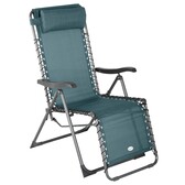 Fauteuil relax de jardin SILOS Bleu canard Acier traité époxy, Texaline Bleu canard
