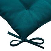 Galette de chaise carrée 4 points KORAI Bleu canard 40 x 40 cm - Polyester Bleu canard