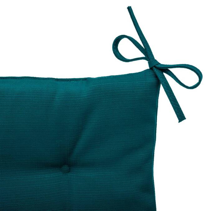 Galette de chaise carrée 4 points KORAI Bleu canard 40 x 40 cm - Polyester Bleu canard