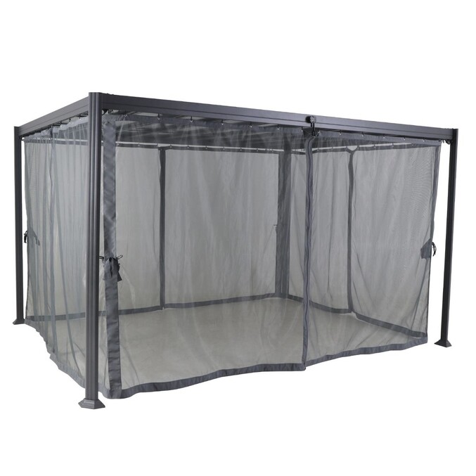 Pergola autoportante BELIZE Graphite 3,8 x 3 m - Structure  en aluminium et polycarbonate Graphite