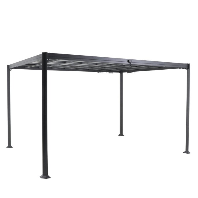 Pergola autoportante BELIZE Graphite 3,8 x 3 m - Structure  en aluminium et polycarbonate Graphite