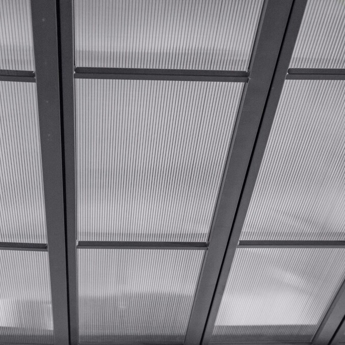Pergola autoportante BELIZE Graphite 3,8 x 3 m - Structure  en aluminium et polycarbonate Graphite