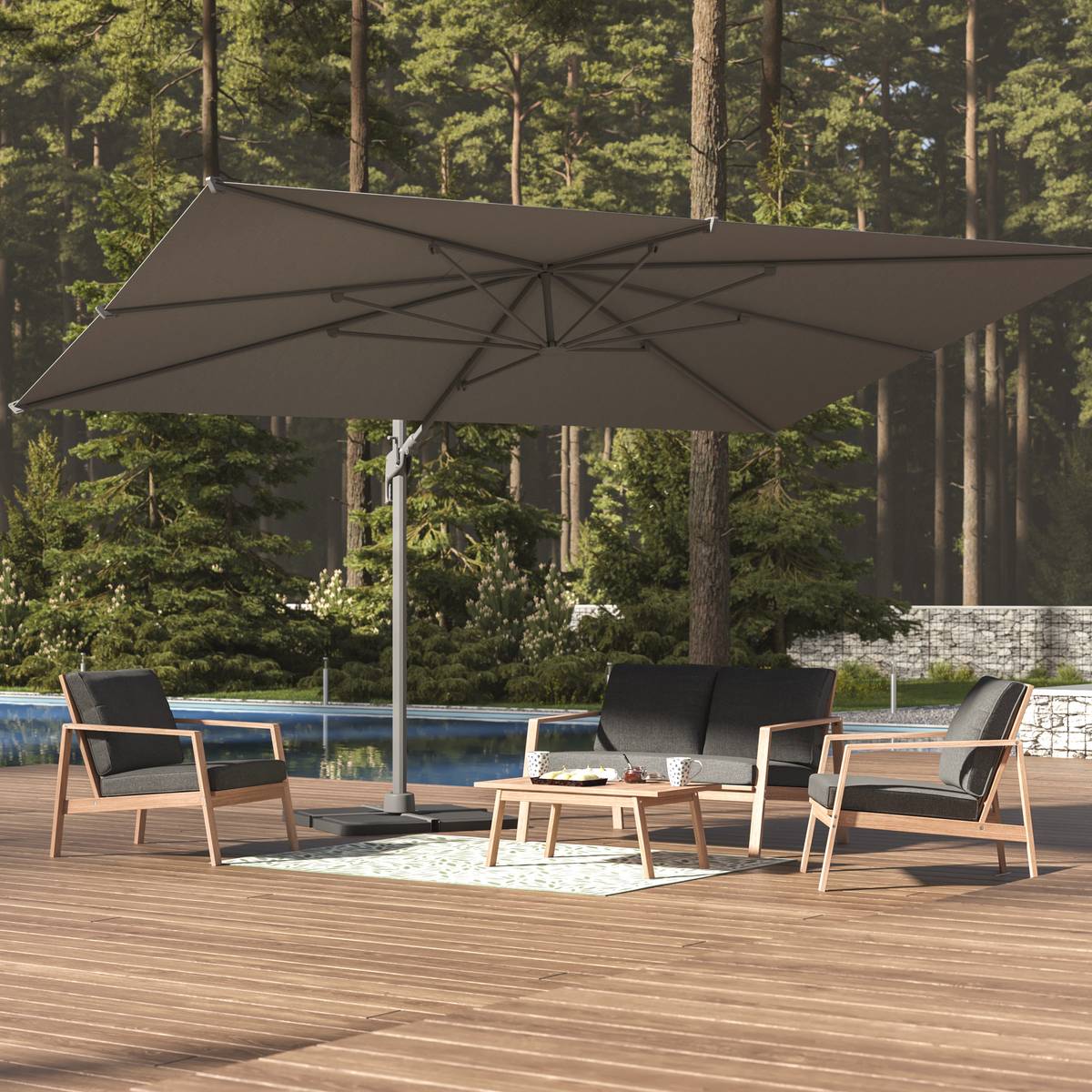 Dalle pour parasol STACIO Noir 25 kg - Béton Noir