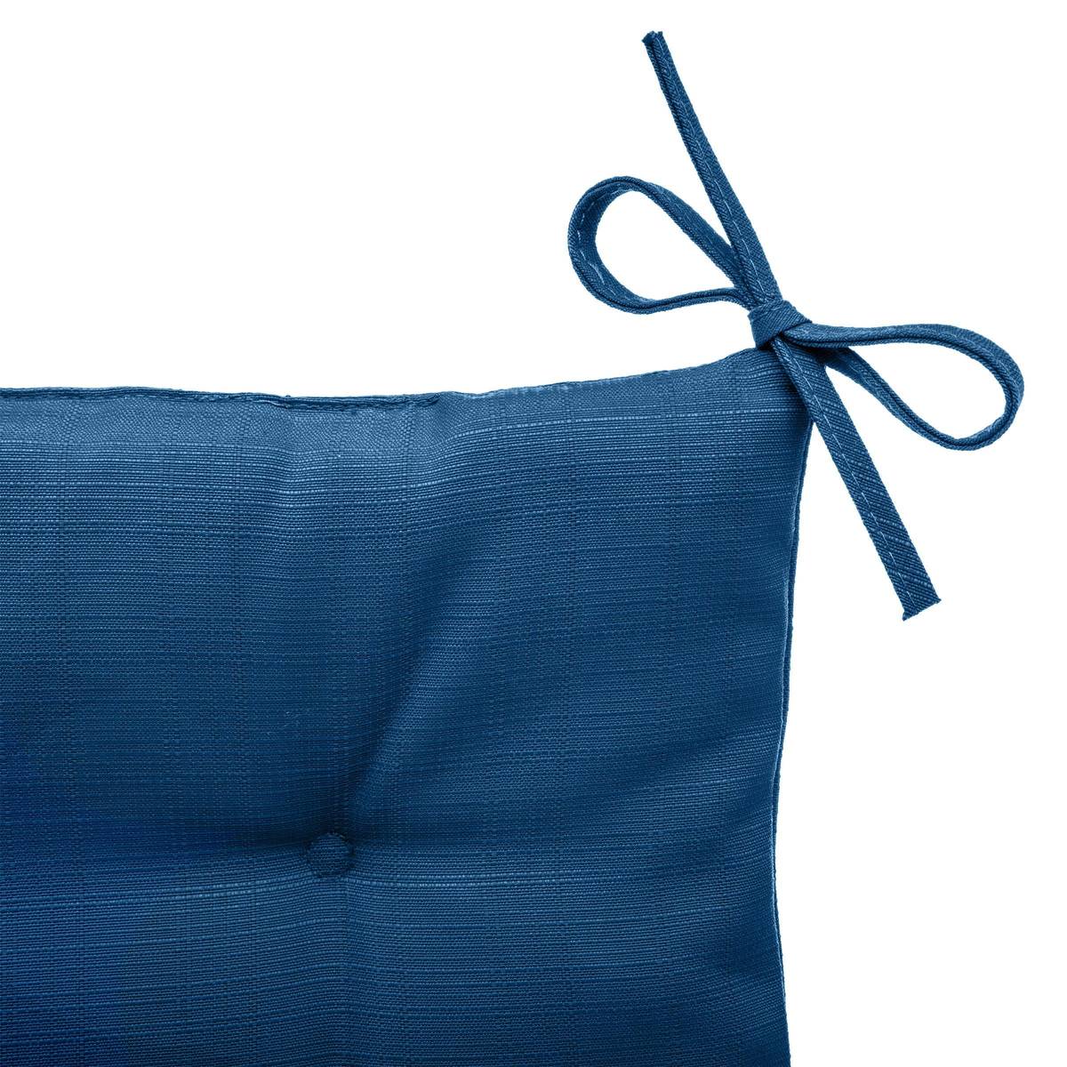 Galette de chaise carrée 4 points KORAI Bleu indigo 40 x 40 cm - Polyester Bleu indigo