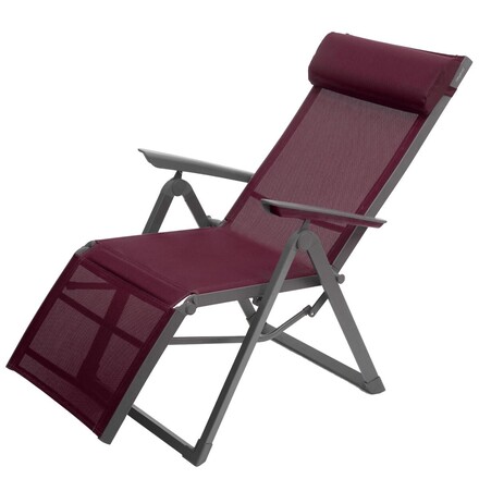 Fauteuil de jardin inclinable DECIMA Bordeaux & Graphite 8 positions - Aluminium - Ancien prix : 119€ Bordeaux / graphite