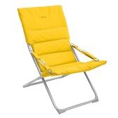 Fauteuil relax de jardin MILOS Jaune moutarde Acier traité époxy, Traitement antirouille renforcé, Polyester matelassé Jaune moutarde