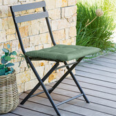Galette de chaise carrée 4 points KORAI Vert olive 40 x 40 x 4 cm - Polyester Vert olive